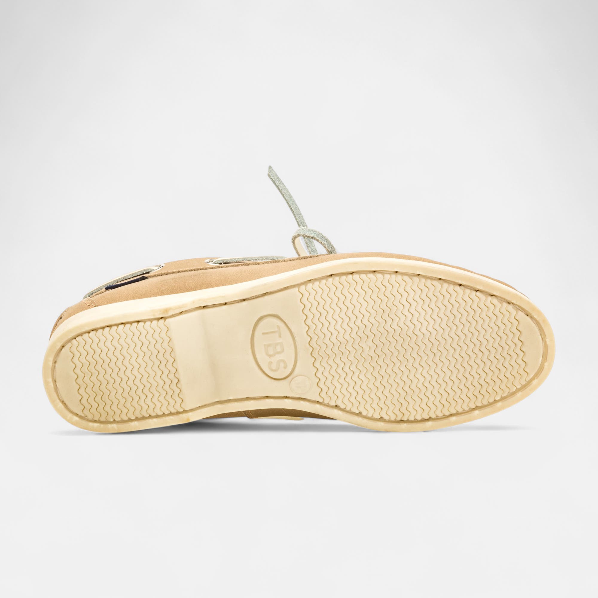 Chaussures bateau Femme en cuir beige