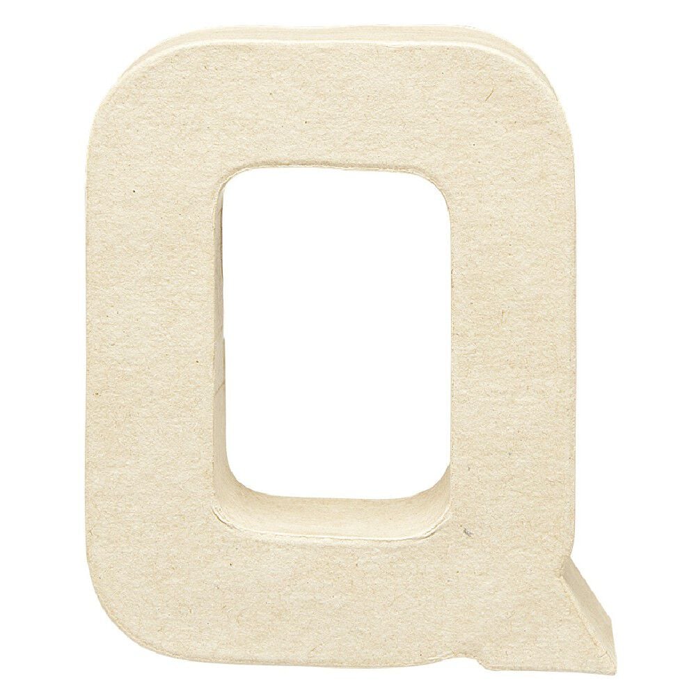 Lettre Q à décorer en papier maché
