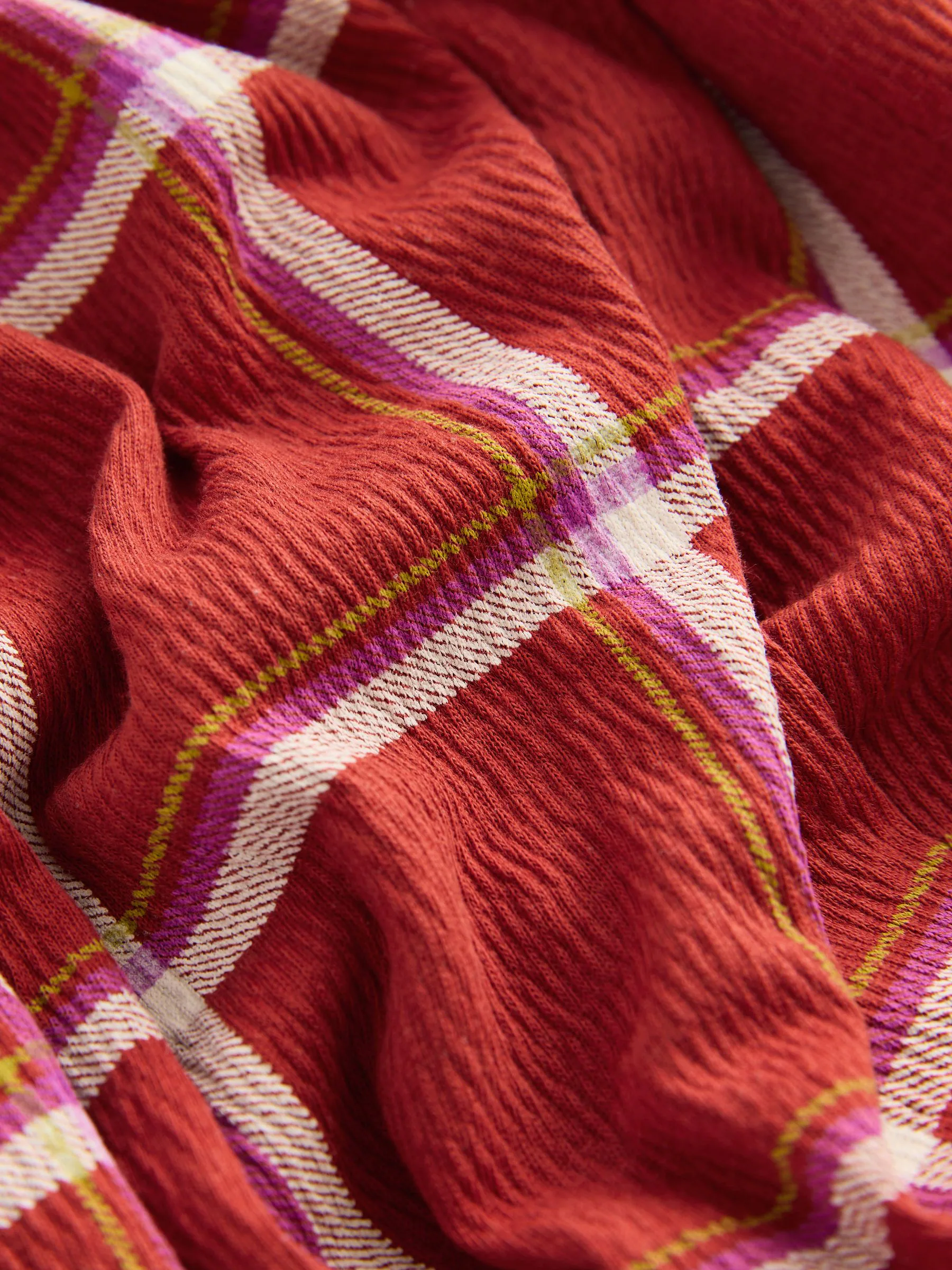 Rood geruit - Jurk met lange mouwen en kraag (3mnd-7jr)