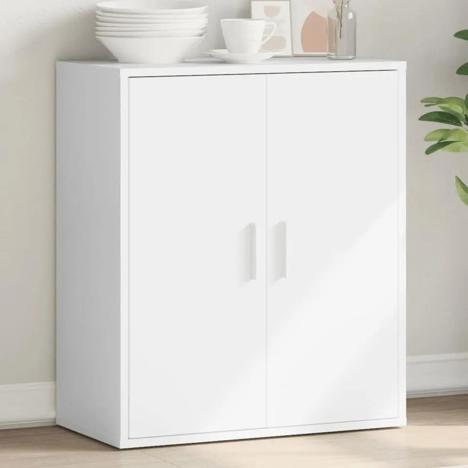 vidaXL - Dressoir met 2 deuren - Wit - Bewerkt hout - 79x38x80 cm