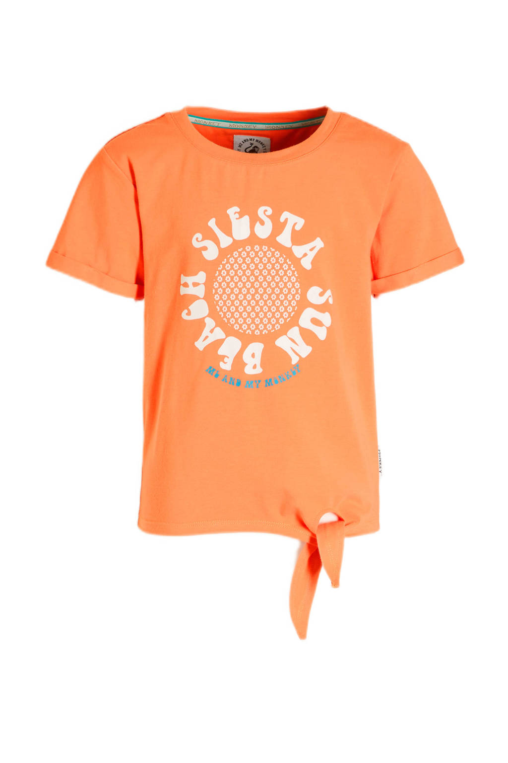 Me & My Monkey T-shirt Marjella met printopdruk oranje