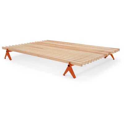Bett Simplon - 140 cm, RAL 2001 Rotorange