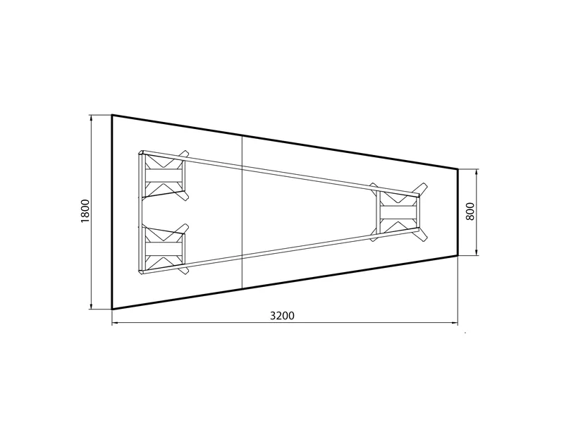 Konferencebord DNA trapezformet 3200x1800mm antracit, sort understel