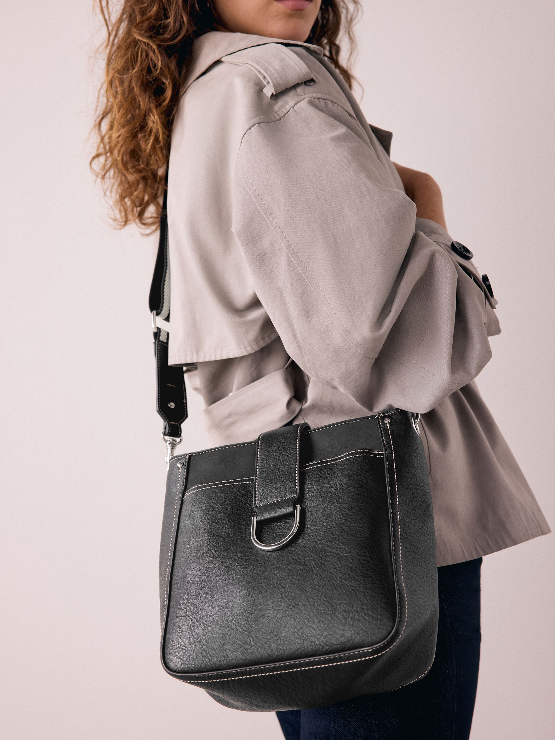 Zwart - Gestructureerde Messenger-tas