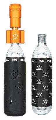 Gonfleur CO2 Peaty's Holeshot Route/Gravel Orange   2 Cartouches de CO2 (16g)