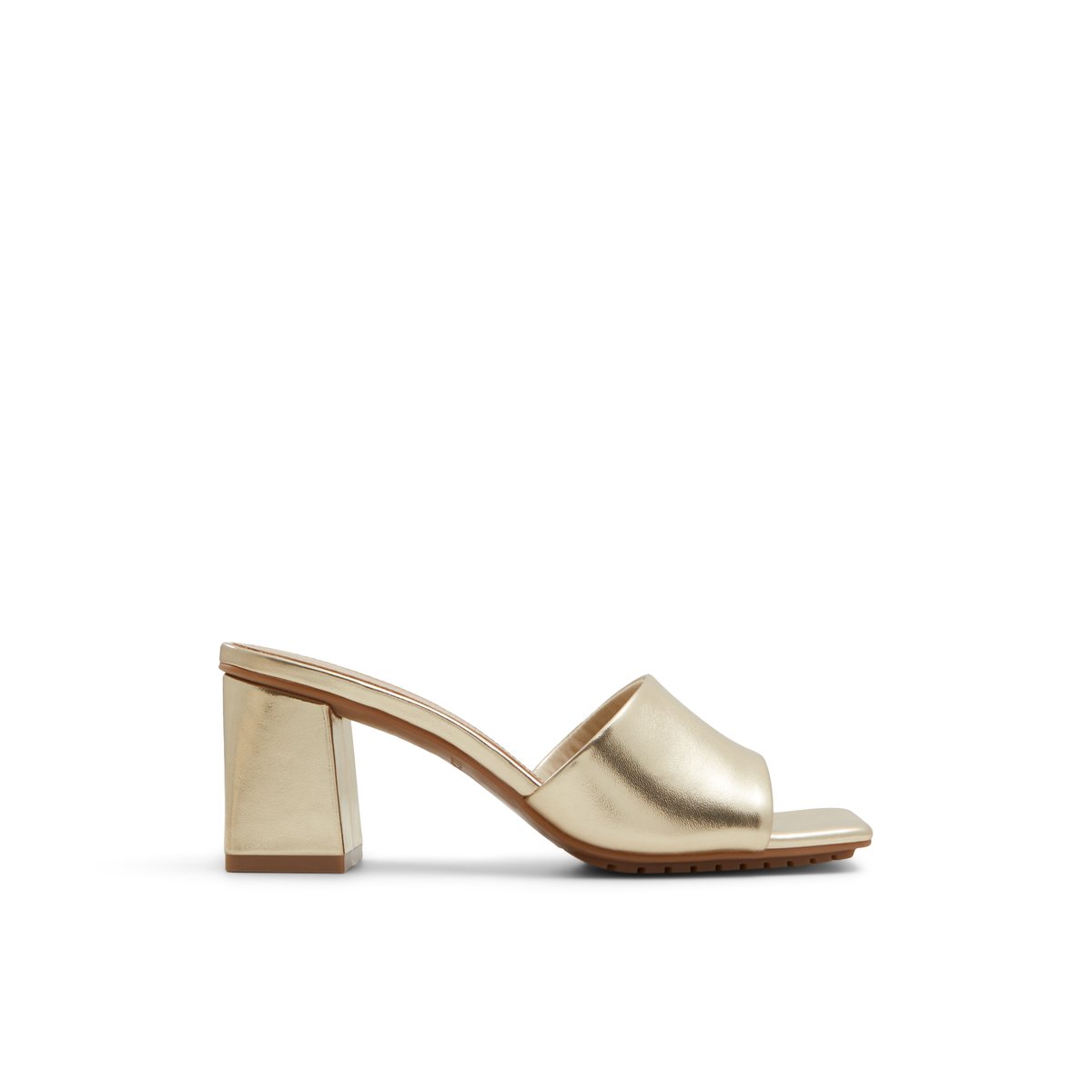 LUCA FERRI-Barg-Mules Sandales - Talon bloc - Champagne