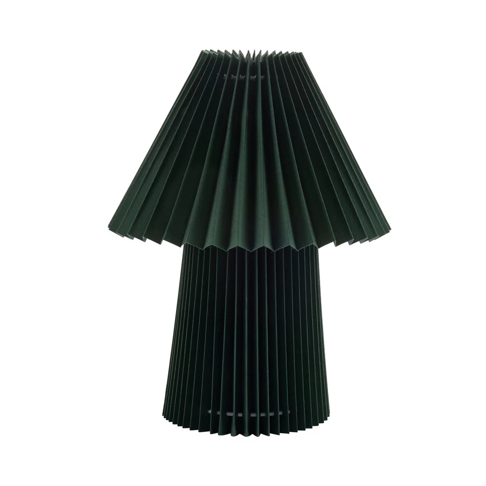Bahne Interior  Fold plisseret bordlampe, grøn - H31cm