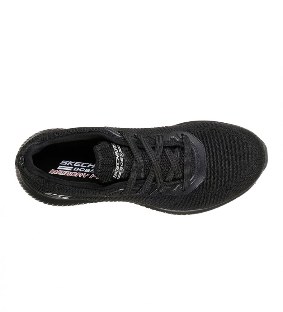 Tênis Skechers Bobs Sport Squad Tough Talk preto com espuma viscoelástica