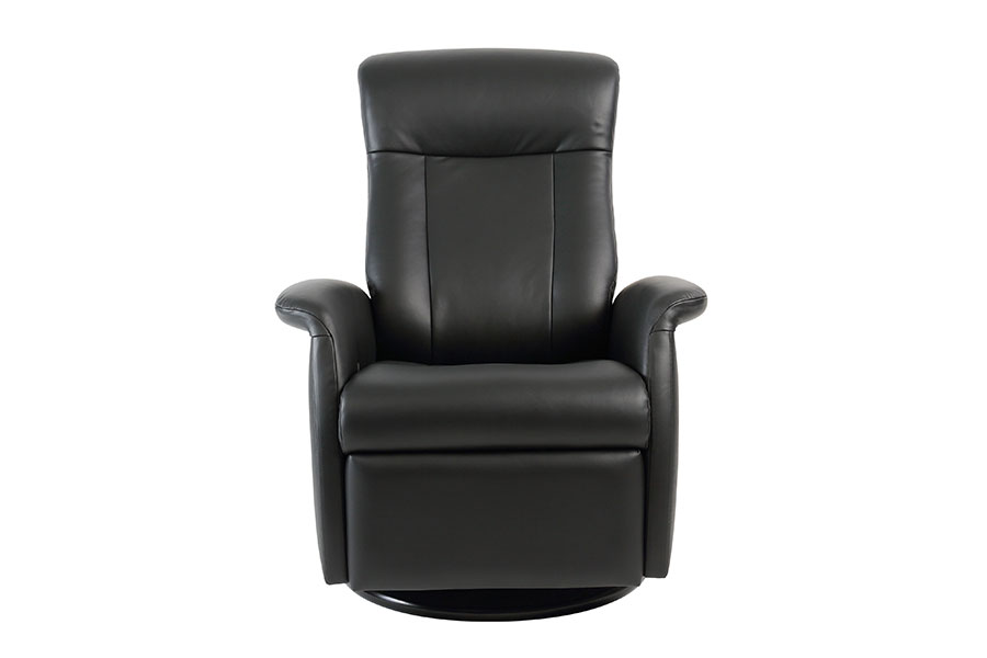 Dublin recliner Hud/PU sort i størrelse.