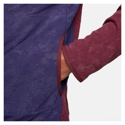 Haut Thermique 1/2 Zip Nike Dri-Fit Trail Bleu Rouge
