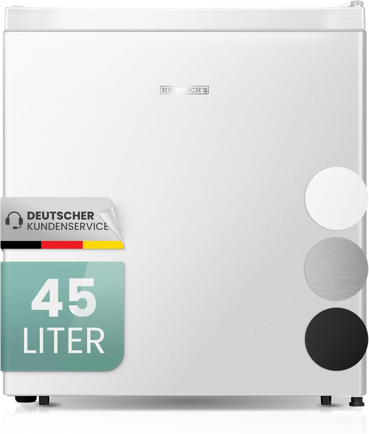 HEINRICHS Getränkekühlschrank 45L klein kompakt leise: 39db mit Kühlfach Mini-Bar; Tisch-Kühlschrank; Mini Kühlschrank mit separatem Kühlfach; perfekt geeignet für Büro Camping Garten Outdoor (Weiß)