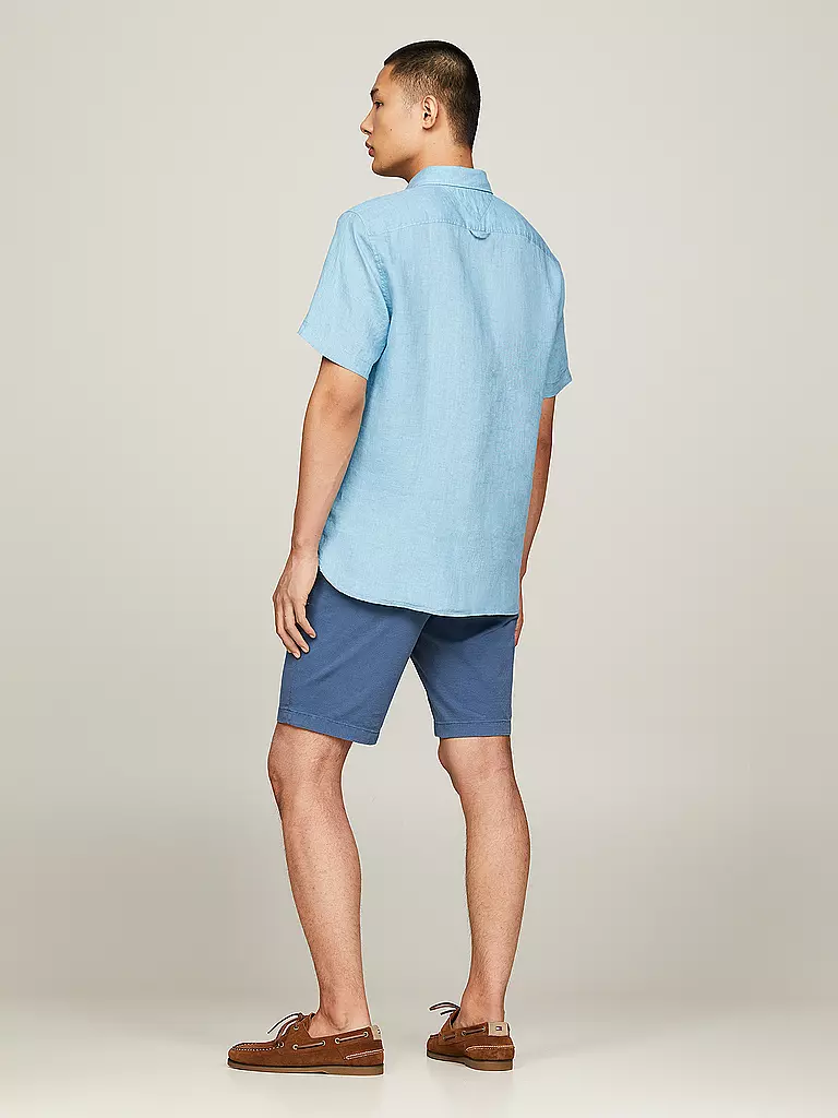 TOMMY HILFIGER Leinenhemd Regular Fit hellblau
