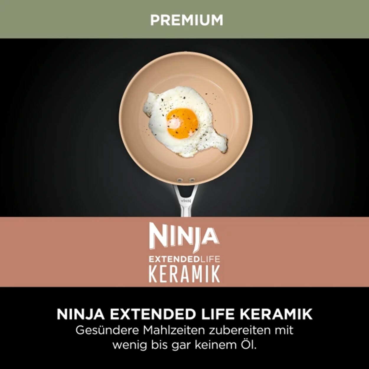 Ninja Premium Keramik-Sauteuse 26 cm grau Bratpfanne