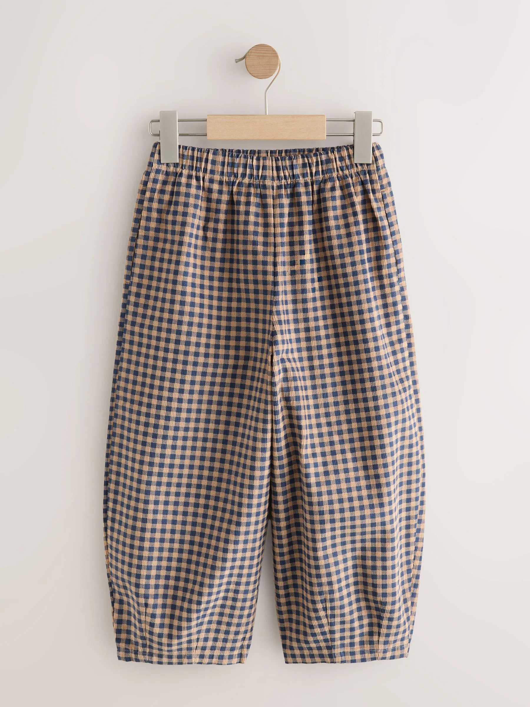 Bruin gingham-ruit - Pull-on corduroy broeken (3-16jr)