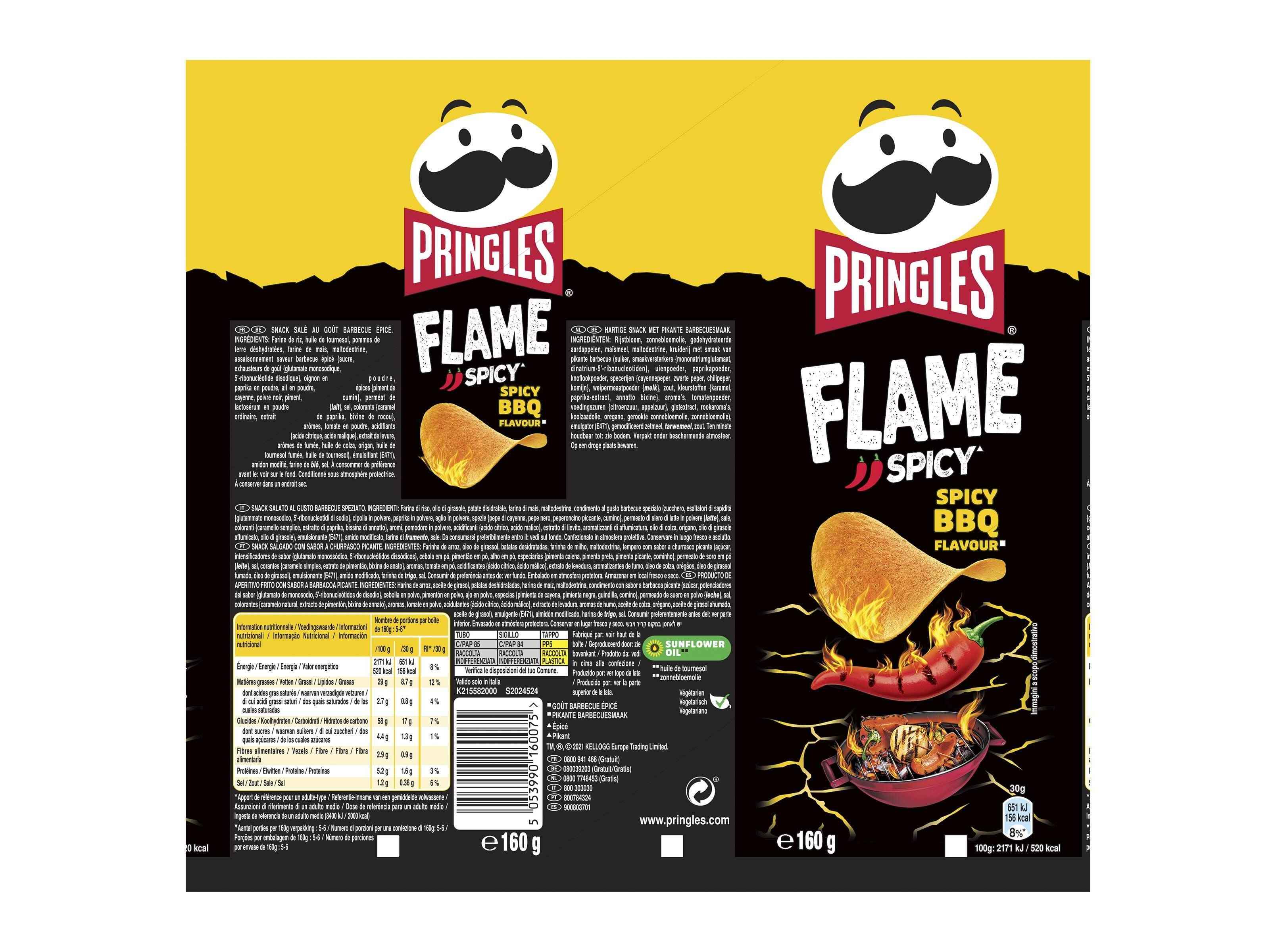 APERITIVOS PRINGLES FLAME BBQ 160G
