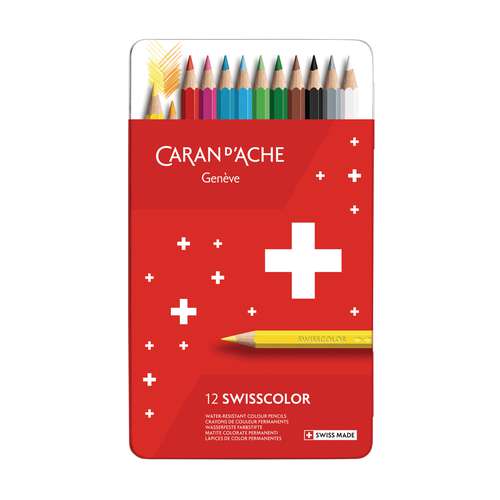 CARAN D'ACHE® Swisscolor wasserfeste Farbstifte, Metall-Etuis