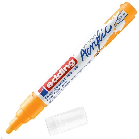 edding 5100 Acrylmarker medium - sonnen-gelb - 1 Acrylstift wasserfest - mittlere Rundspitze 2-3 mm