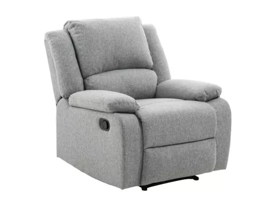 Fauteuil Relaxation 1 place Léo en Tissu - Gris clair - L88 x 93 x 96cm - Loungitude