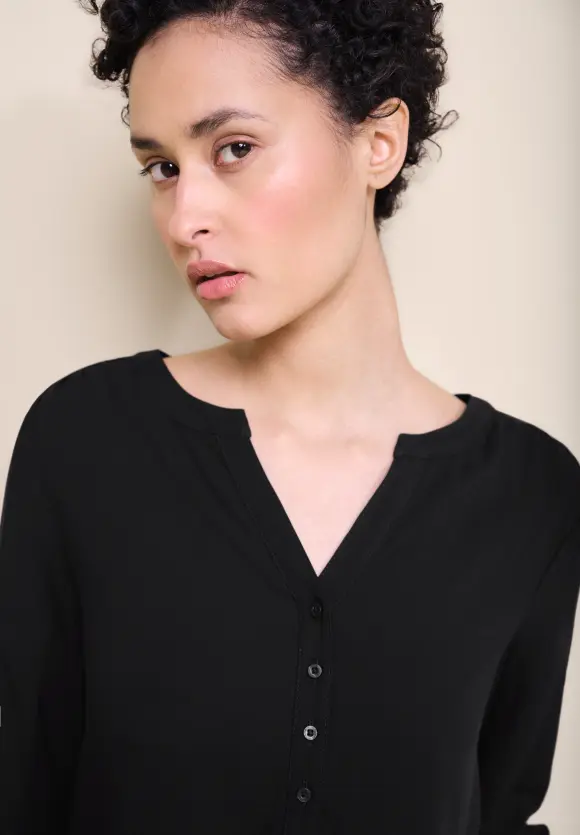 Bluse in Unifarbe - Black