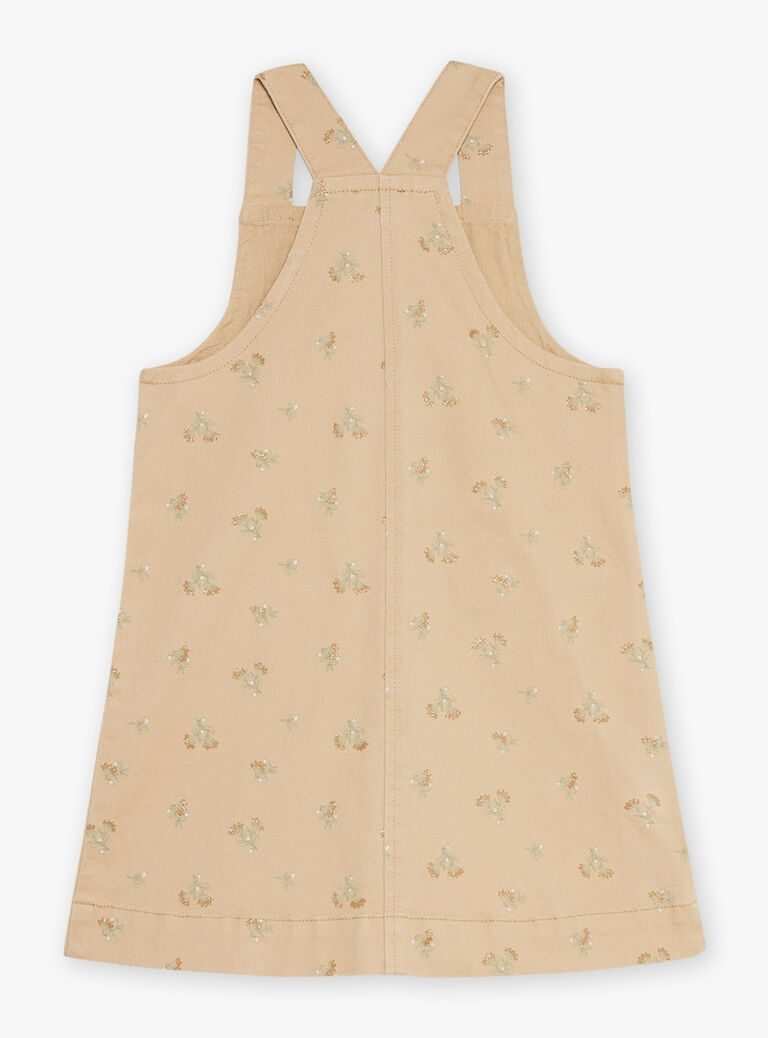 Robe beige à imprimé fleuri pailleté