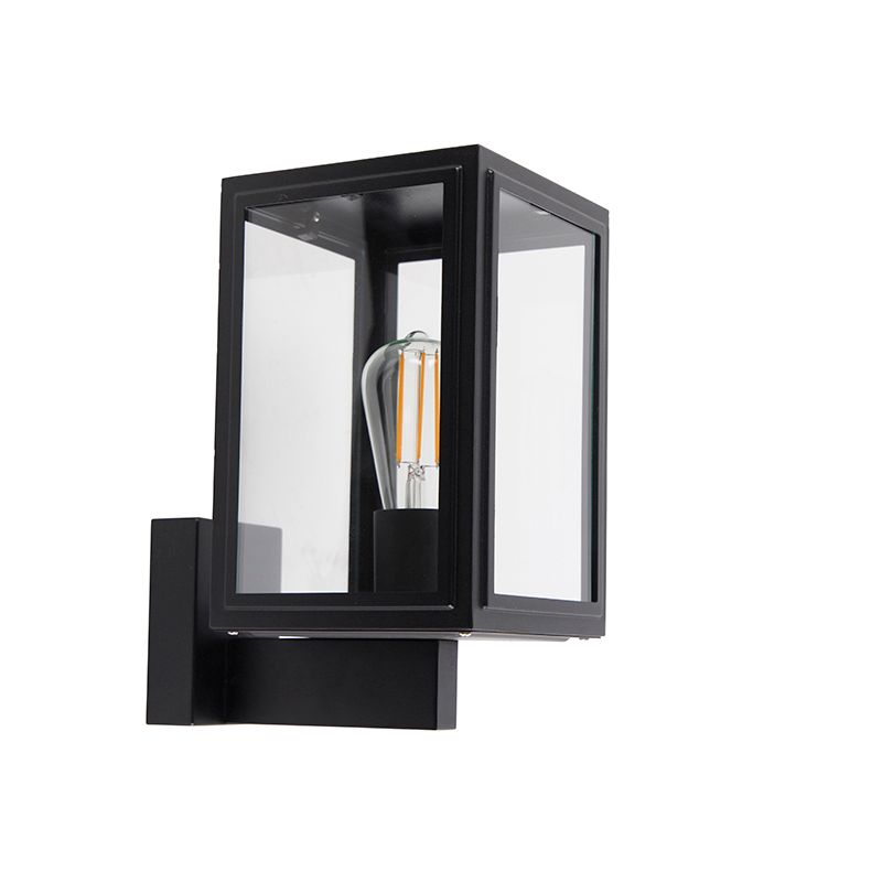 Landelijke wandlamp zwart IP44 - Sutton Up