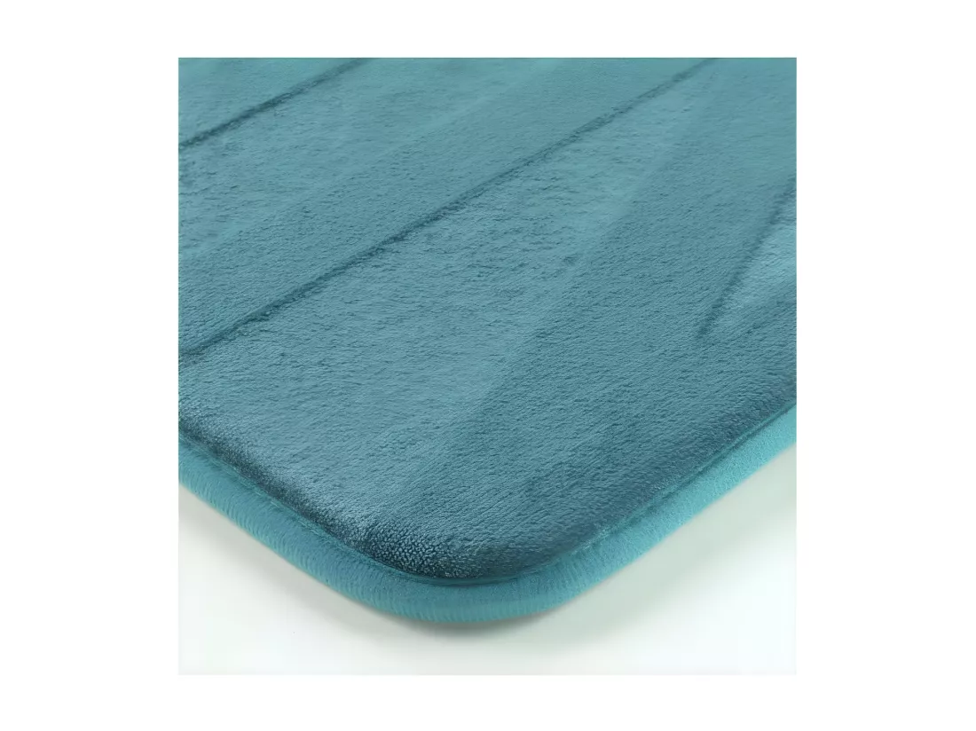 Tapis de Bain 45 x 75 cm Bain Bleu/Emeraude - Microfibre Relief