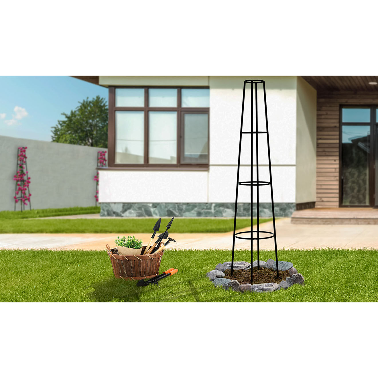 Pratik Garden Tuteur rosier vert  -  46x19x200 cm
