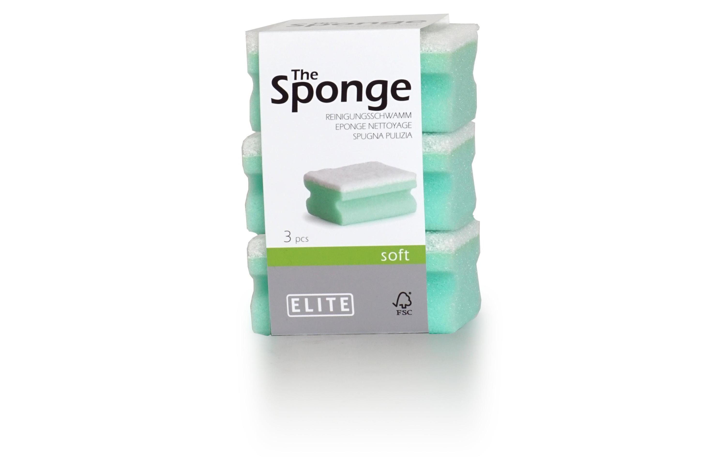 Schwamm Soft 3 Stück, Blau/WeissReinigungsschwamm Soft