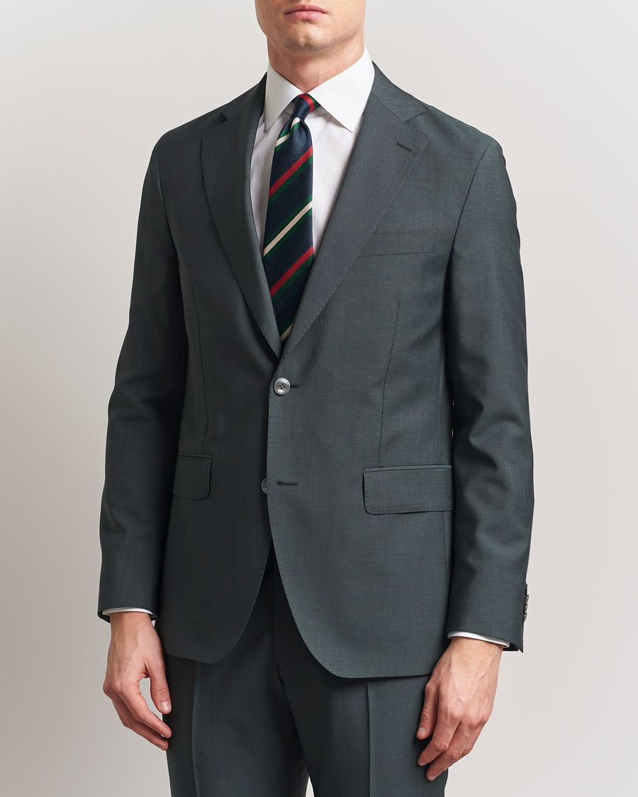 Oscar Jacobson Fogerty Wool/Mohair Suit Blazer Green