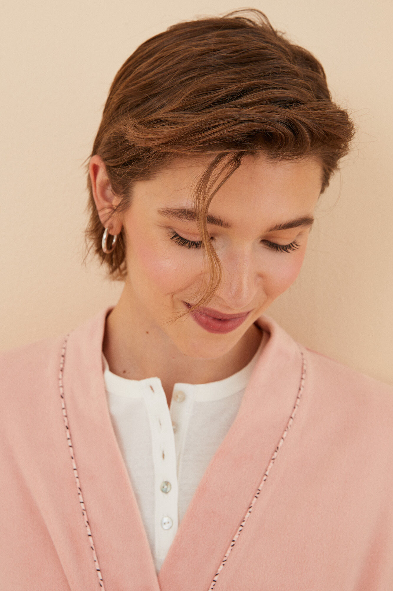 robe midi de veludo rosa