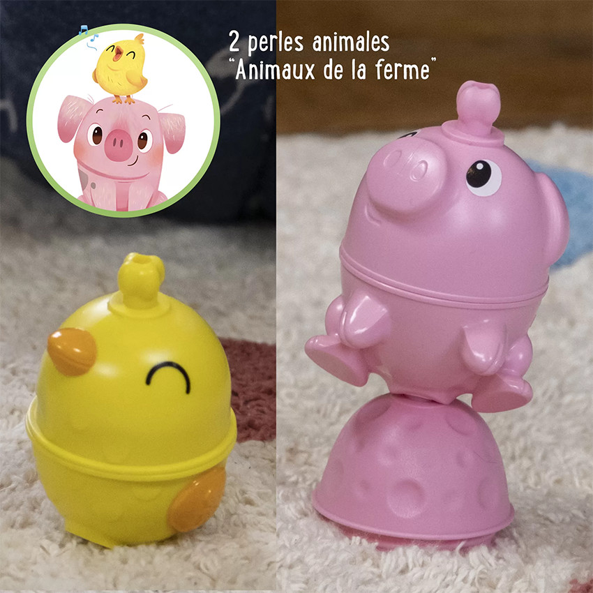 Perles de motricité Animaux de la ferme 6 pièces