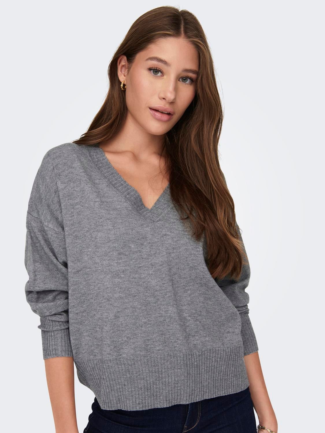 JDYPRIME Strickpullover Medium Grey Melange