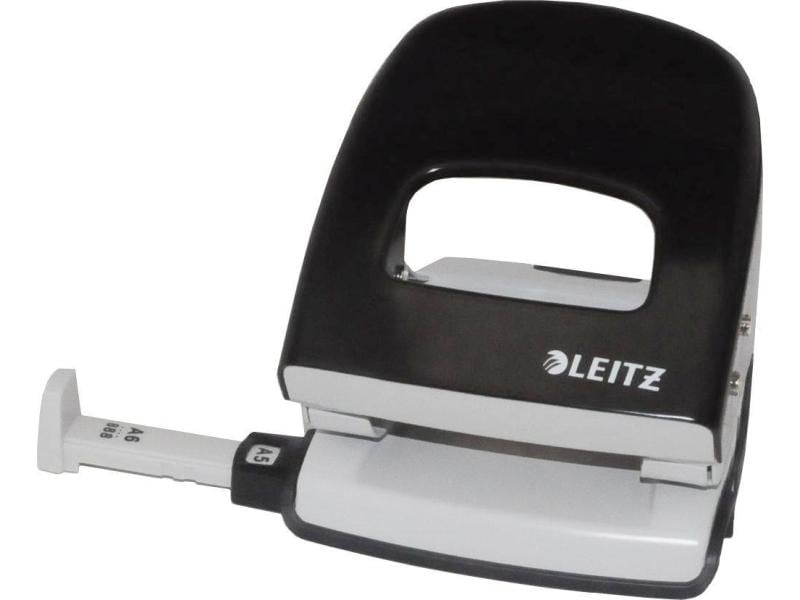 Leitz Locher NeXXt Metall, 30 Blatt, Schwarz Blau, mit Anschlagschiene, Loch 5.5 mm Durchmesser