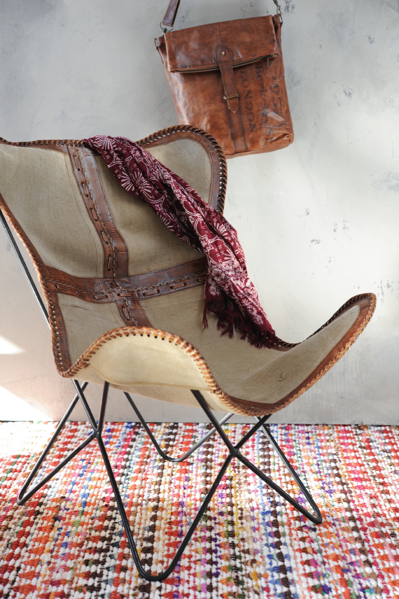 Lounger 'Gavin', beige, braun, T 69 cm, B 75 cm, H 90 cm von fischer's lagerhaus