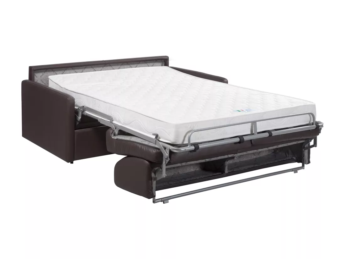 Canapé 3 places convertible express en simili noir - Couchage 140 cm - Matelas 18 cm CALIFE
