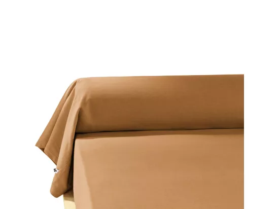 HEDDA - Taie de Traversin 85x185cm Flanelle de Coton Coloris Camel