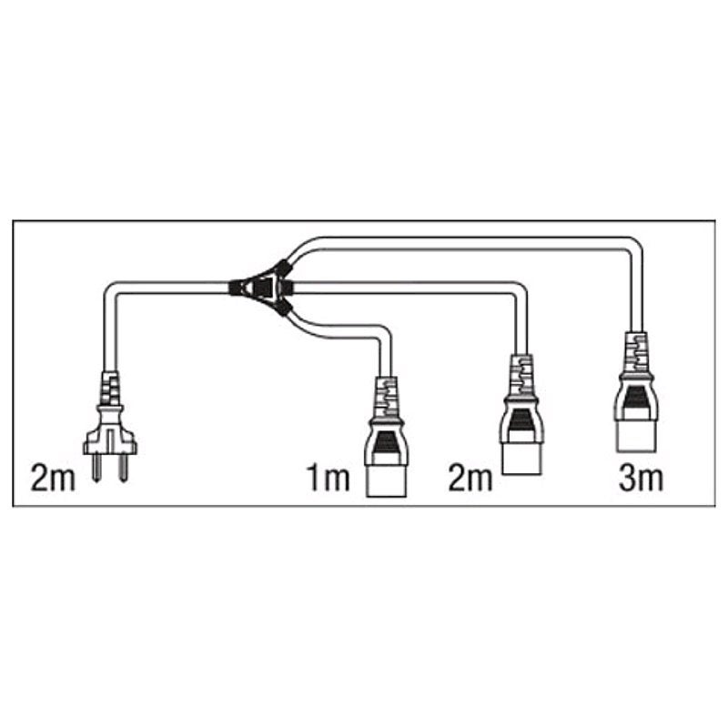 DAP 90457 Schuko - 3x IEC C13 splitterkabel MKII, 5 m