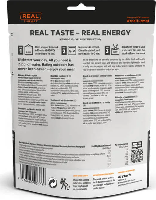 Real Turmat Blåbær Og Vaniljemüsli 350g