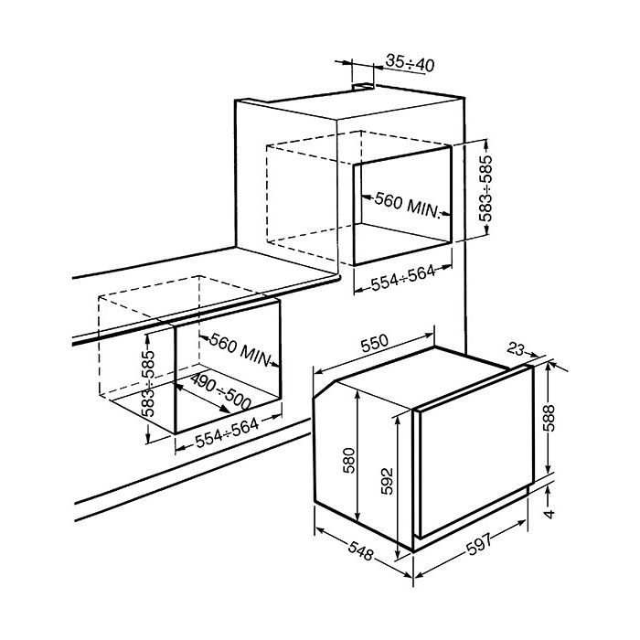 SMEG Einbau-Backofen R-Linea SF6102PZS