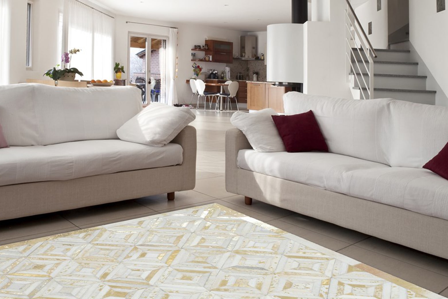 calo-deluxe Fellteppich »Scarllet 410« rechteckig 8 mm Höhe echtes Rinderfell, Wohnzimmer
