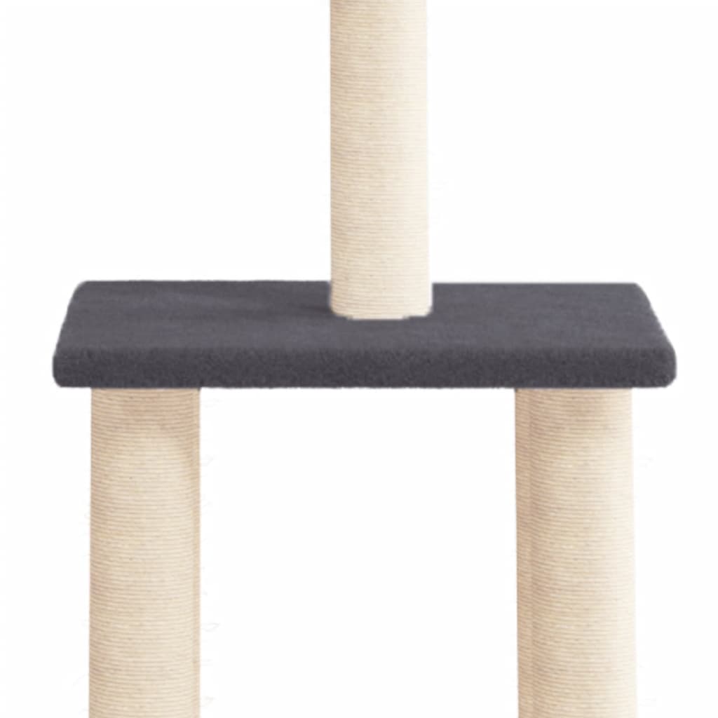 Arranhador para gatos vidaXL com hastes de sisal cinza escuro, 85,5 cm