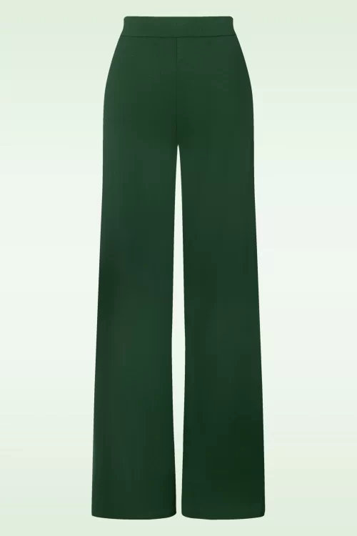 King Louie Border Milano crepe palazzo broek bosgroen