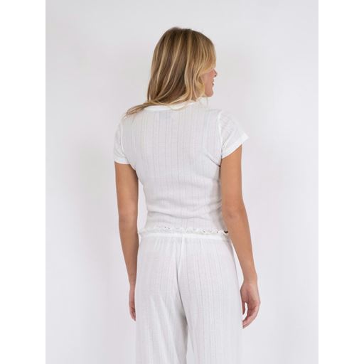 Neo Noir Lonnie Pointelle T-shirt, White, 34