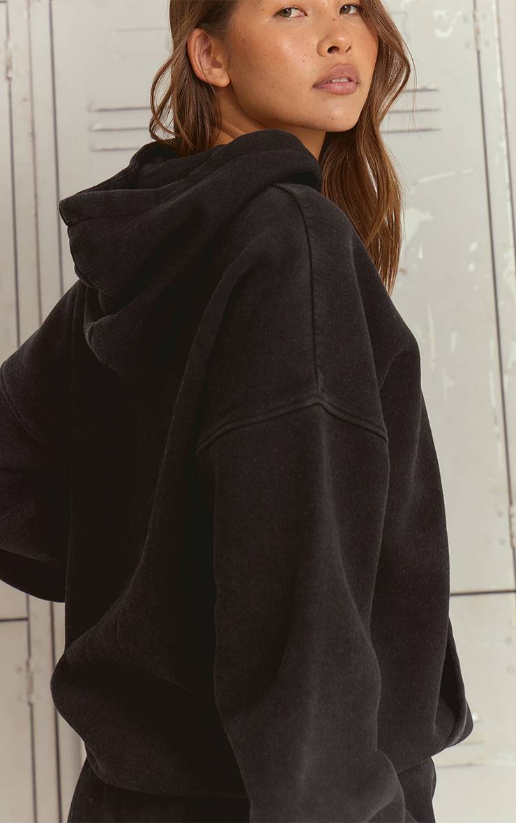 Charbon Sweat À Casynthétiqueche Zippé Effet Délavé À L'acide