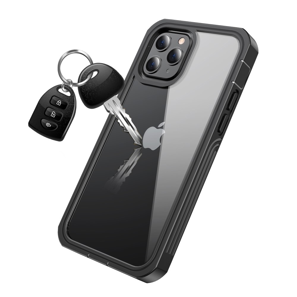 2in1 iPhone 12 / iPhone 12 Pro 2in1 360° Hybrid Outdoor Schutz Hülle   Displayschutz - Schwarz