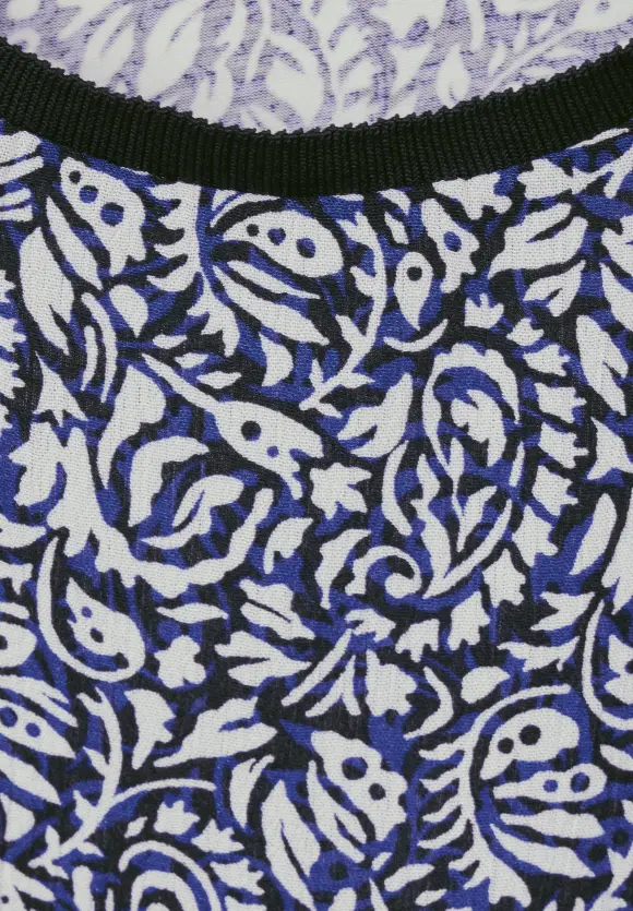 Top mit Volants - intense royal blue