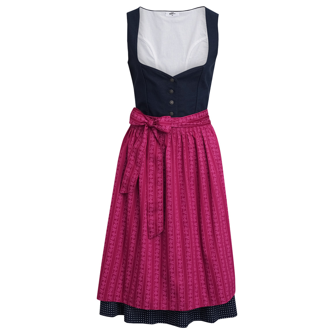 Gina Benotti Damen Dirndl mit floralem Muster dunkelblau / pink