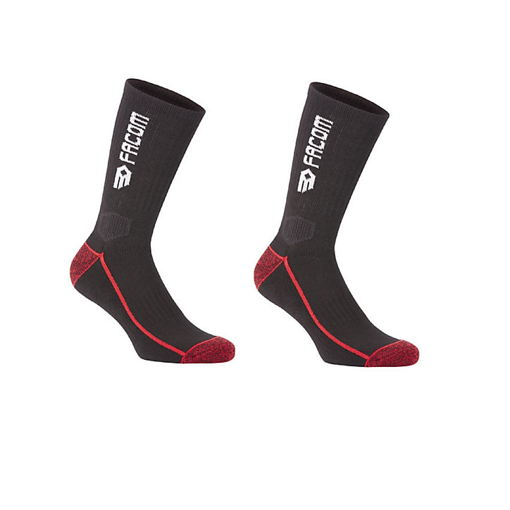 Chaussette de travail haute Facom noire Taille 39/40, 2 paires