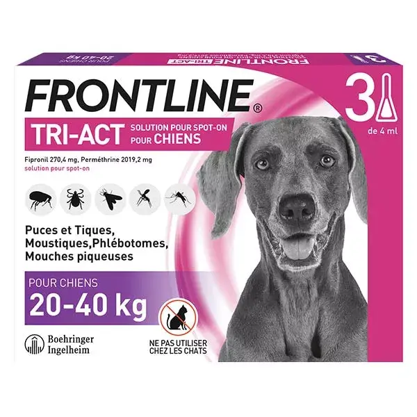 Frontline Tri-Act Chiens L 20-40 kg 3 Pipettes