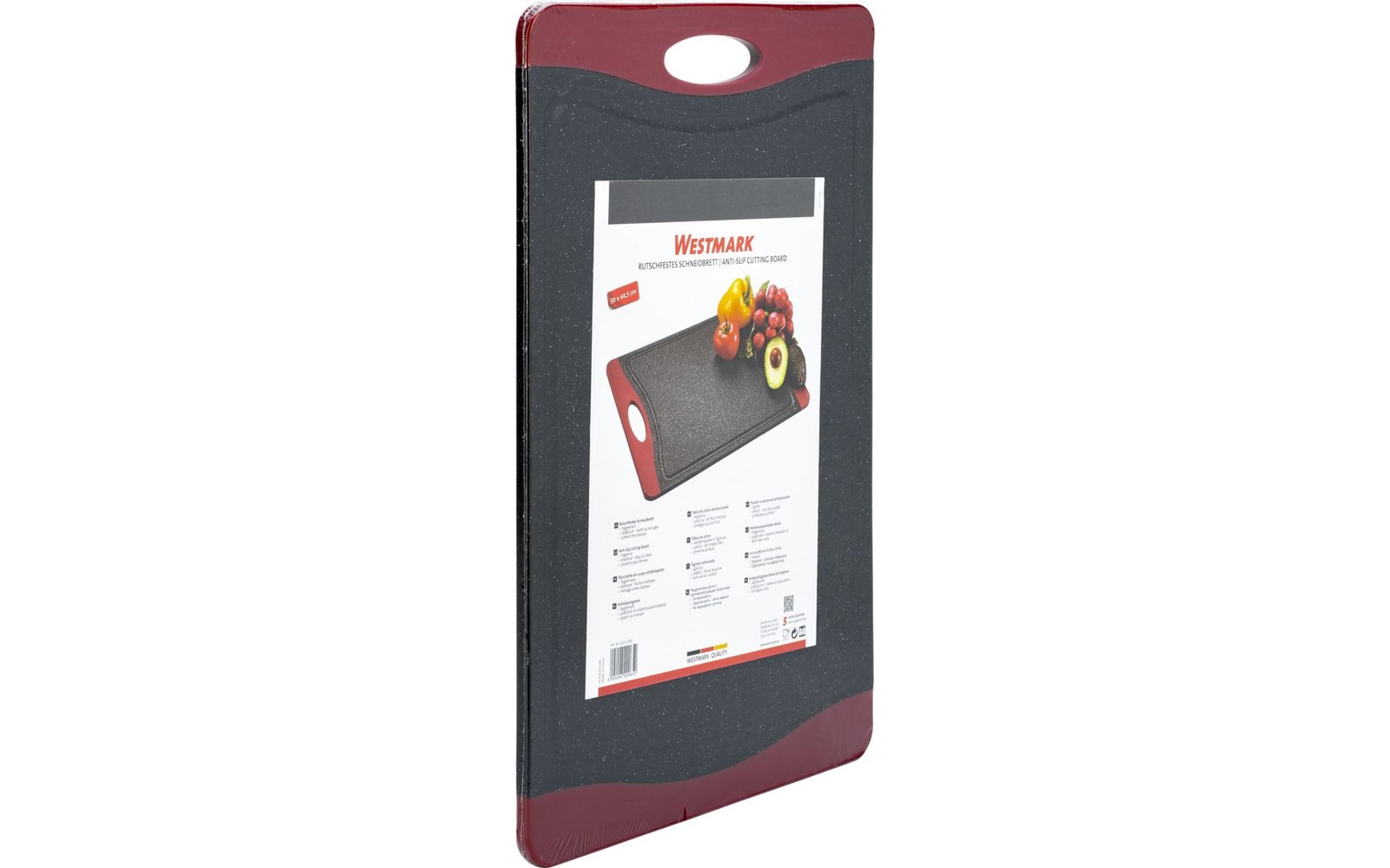 Westmark Schneidbrett 29 x 20 cm schwarz/rot